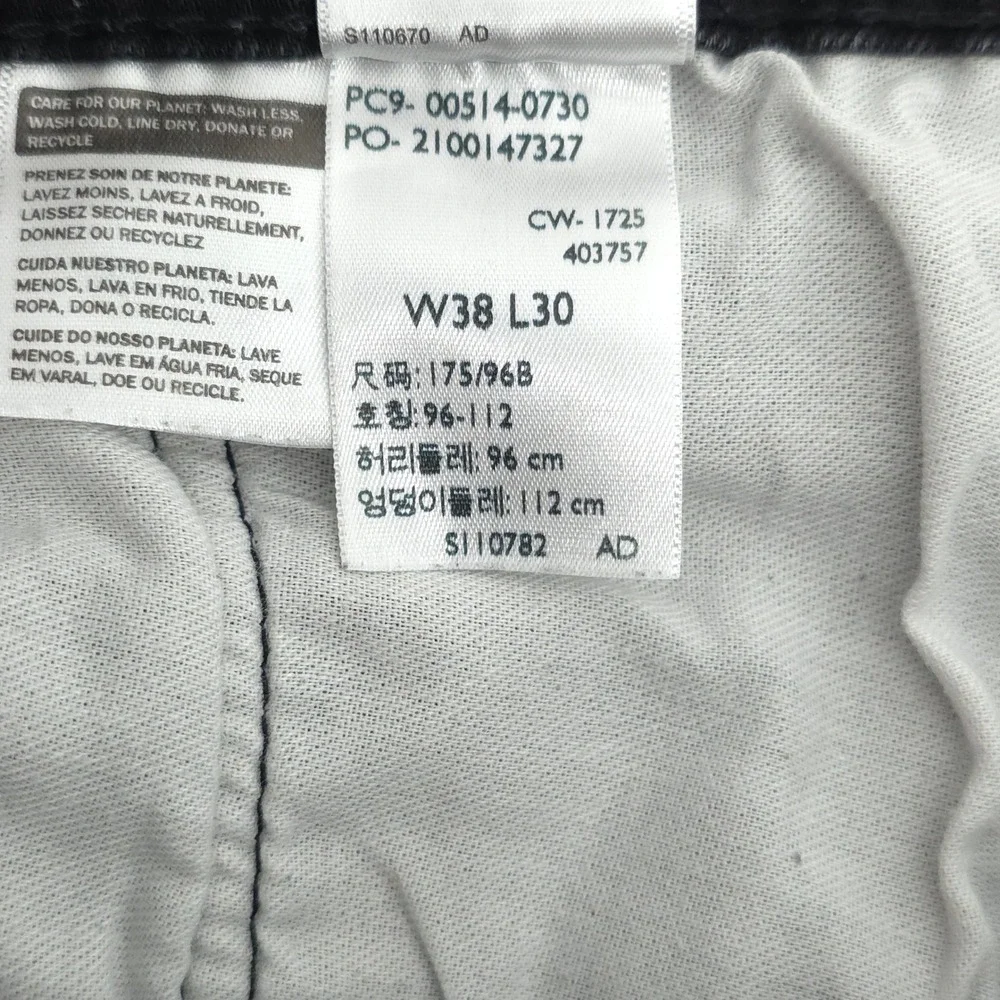 Levis 514 Mens Straight Fit Jeans W38 L30 Gray Faded Black Denim